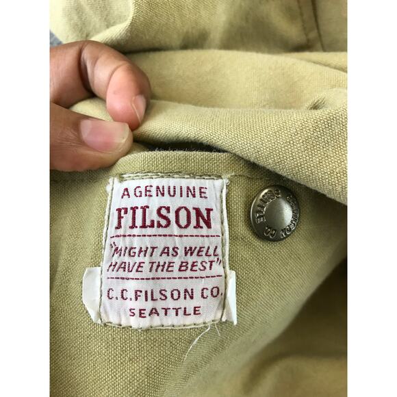 Vintage Filson Tan Cotton Canvas Cruiser Utility Vest Seattle Hunting Fishing M - Picture 3 of 8